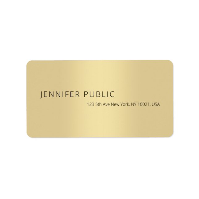 Professional Modern Simple Chic Gold Template Label (Front)
