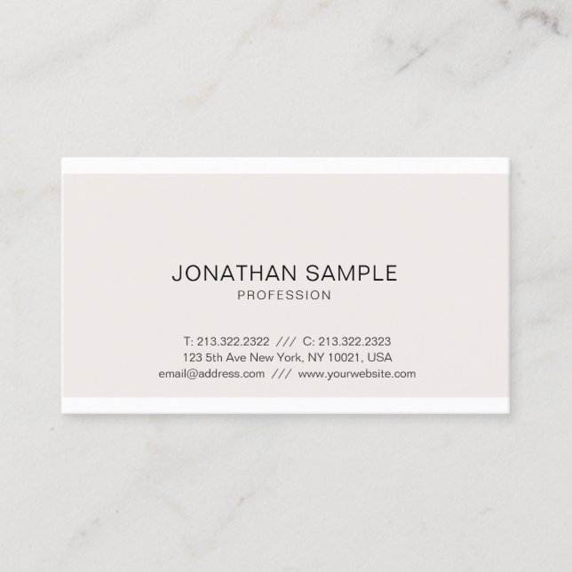 Professional Modern Simple Chic Graphic Design Business Card (Front)