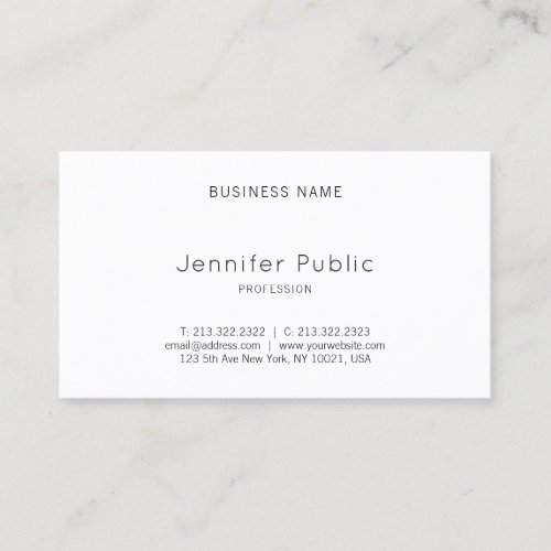 Professional Modern Simple Design Elegant Plain Business Card