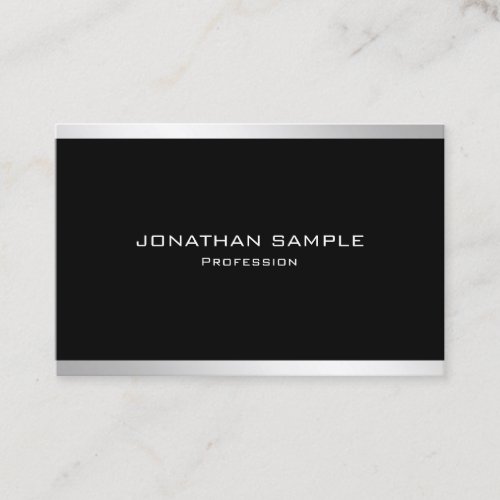 Professional Modern Simple Design Elegant Silver Business Card