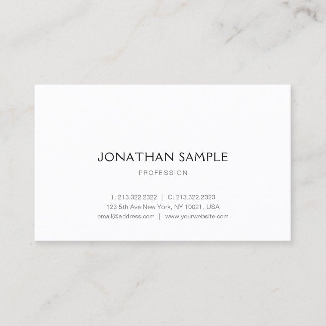Professional Modern Simple Design Template Business Card (Front)