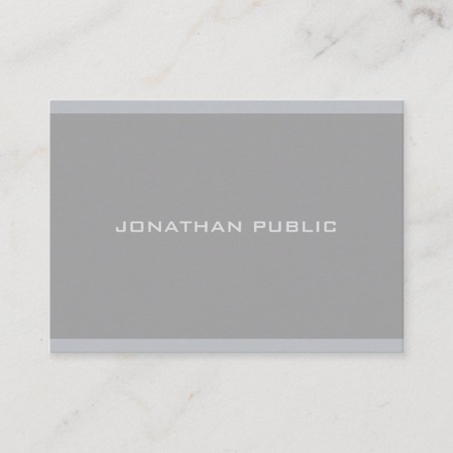 Professional Modern Simple Elegant Grey Template Business Card (Front)
