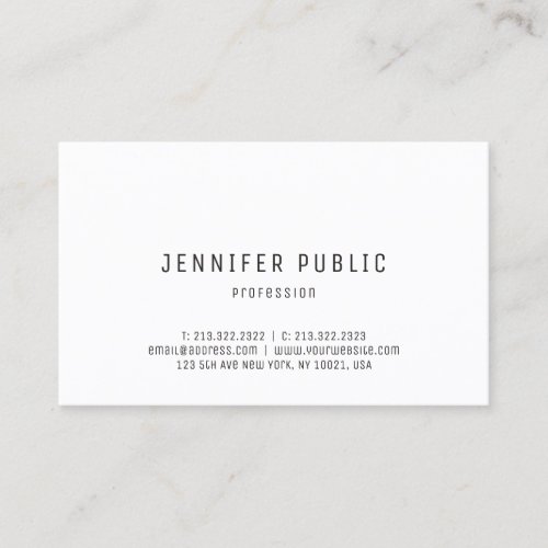 Professional Modern Simple Elegant White Template Business Card