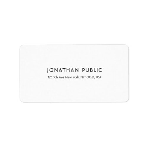 Professional Modern Simple Elegant White Template Label