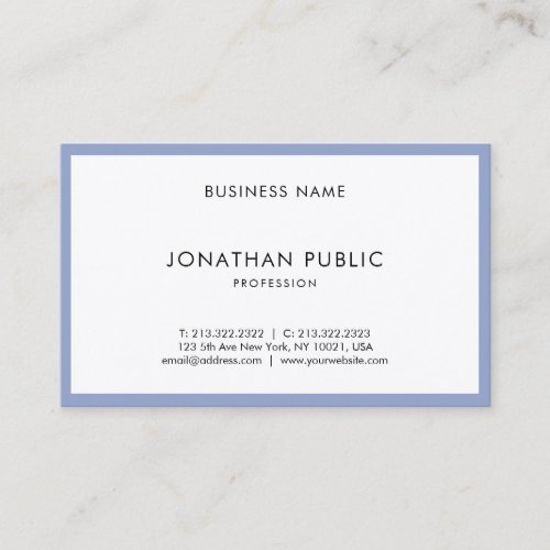 Professional Modern Simple Fashionable Top Plain Business Card