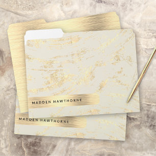Professional Modern Simple Gold Brushed Metal Foil File Folder