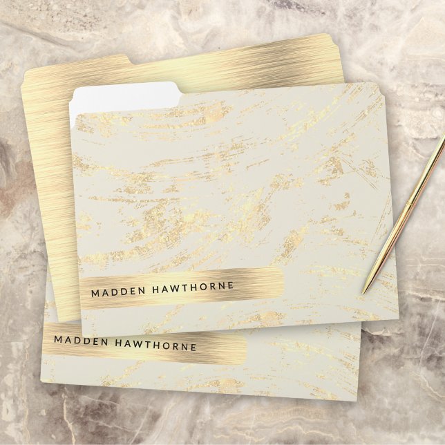 Professional Modern Simple Gold Brushed Metal Foil File Folder (Creator Uploaded)