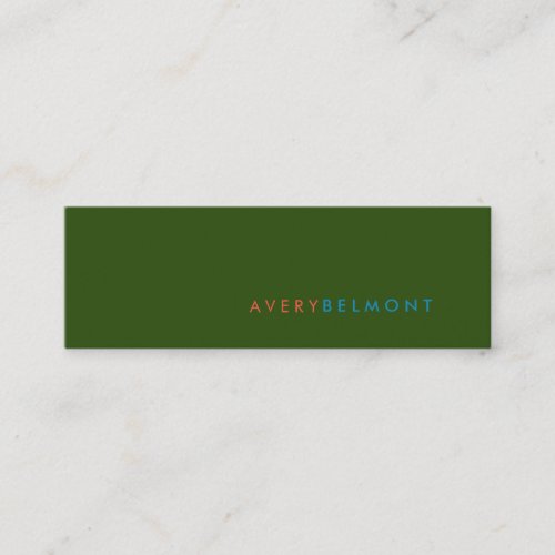 Professional Modern Simple Green Minimalist Mini Business Card