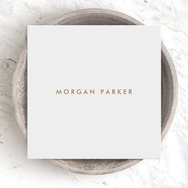 Professional Modern Simple Grey Gray Square Business Card (Creator Uploaded)