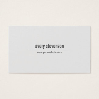 Professional Modern Simple Light Gray Minimalist Business Card