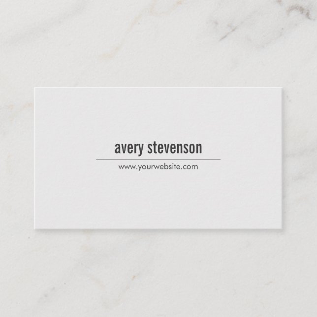 Professional Modern Simple Light Gray Minimalist Business Card (Front)