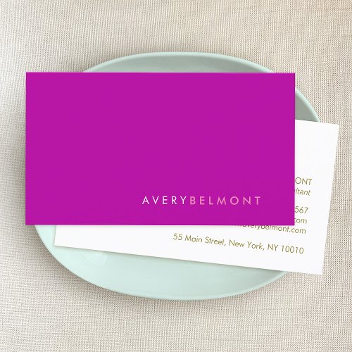 Professional Modern Simple Magenta Minimalist Business Card
