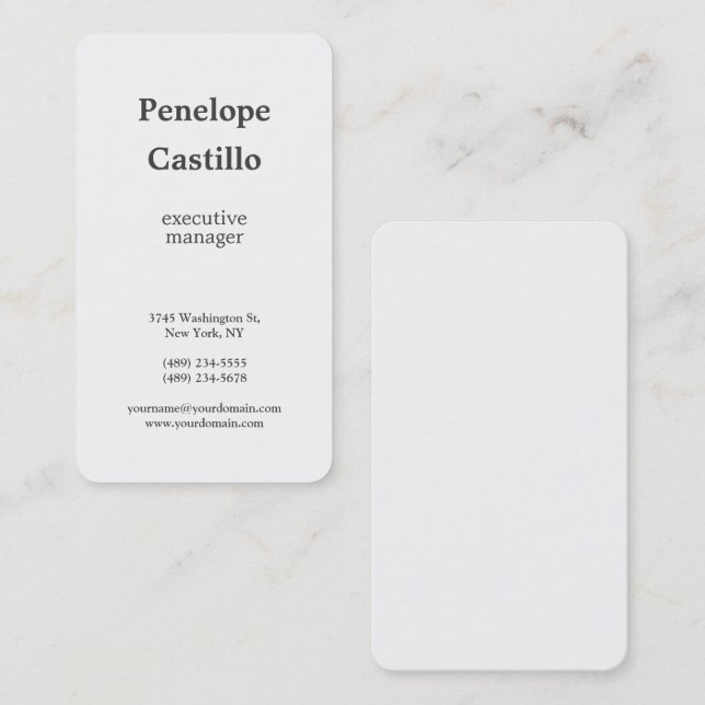 Professional Modern Simple Minimalist Business Card (Front/Back)