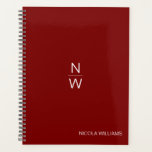 Professional Modern Simple Minimalist Dark Red Planner<br><div class="desc">An elegant,  simple,  minimalist Planner!</div>