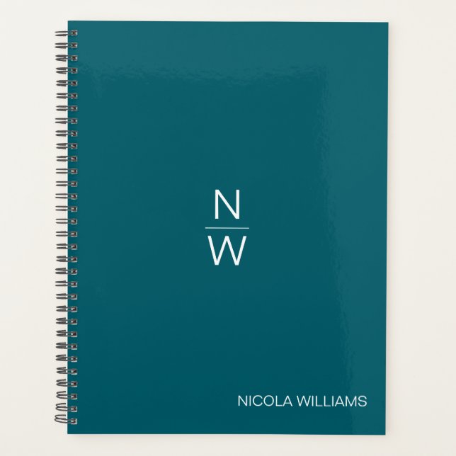 Professional Modern Simple Minimalist Dark Teal Planner (Front)