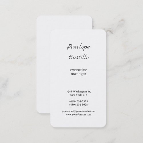 Professional Modern Simple Minimalist Plain Business Card