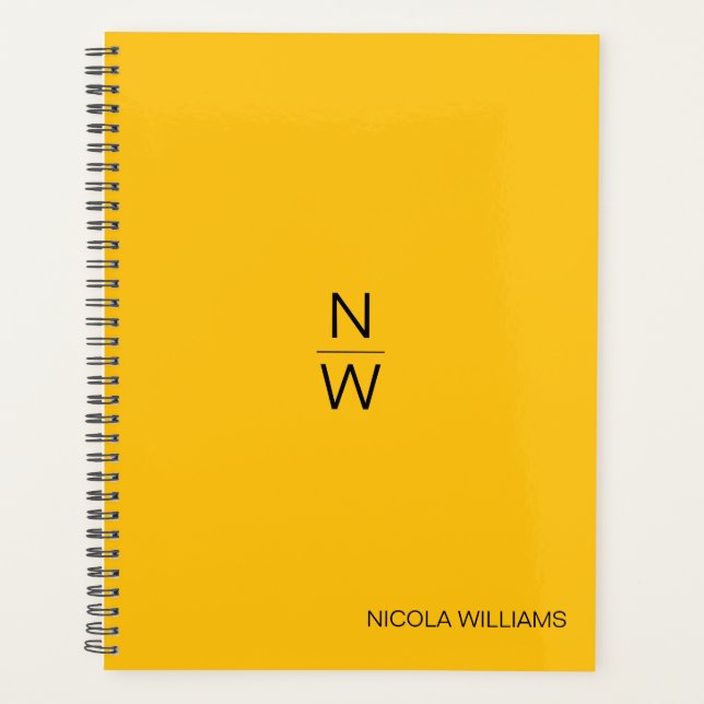 Professional Modern Simple Minimalist Yellow Planner (Front)