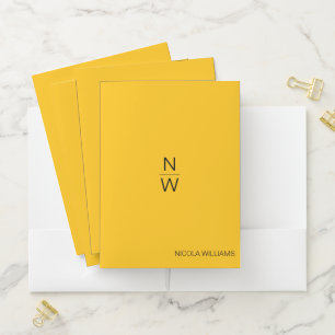 Professional Modern Simple Minimalist Yellow Pocket Folder