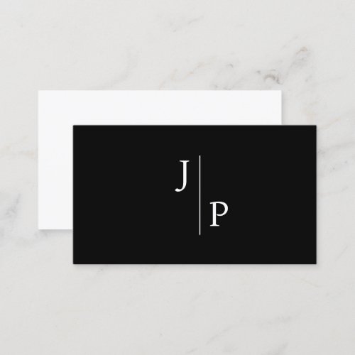 Professional Modern Simple Monogram Black Business Card