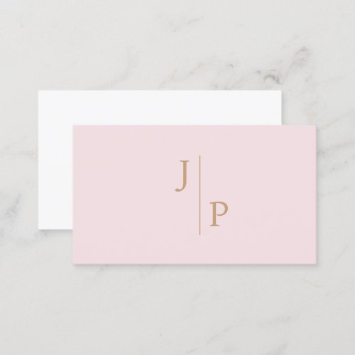 Professional Modern Simple Monogram Blush Pink Business Card