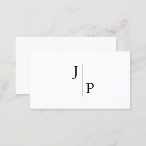 Professional Modern Simple Monogram White Business Card