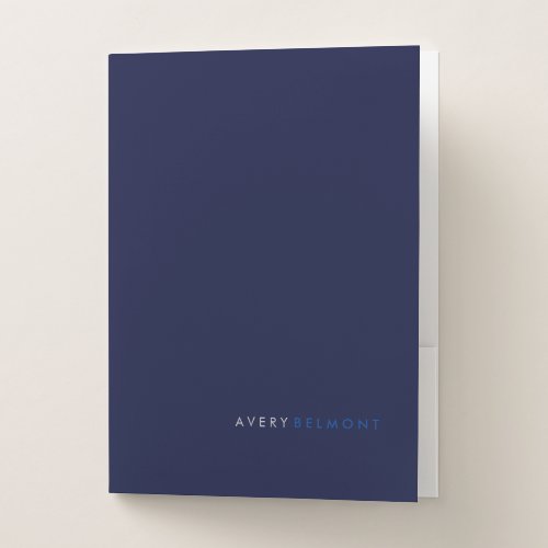 Professional Modern Simple Navy Minimalist   Pocket Folder