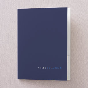 Professional Modern Simple Navy Minimalist   Pocket Folder