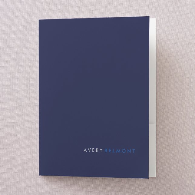 Professional Modern Simple Navy Minimalist   Pocket Folder (Creator Uploaded)