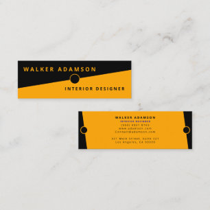 Professional Modern Simple Orange & Black Mini Business Card