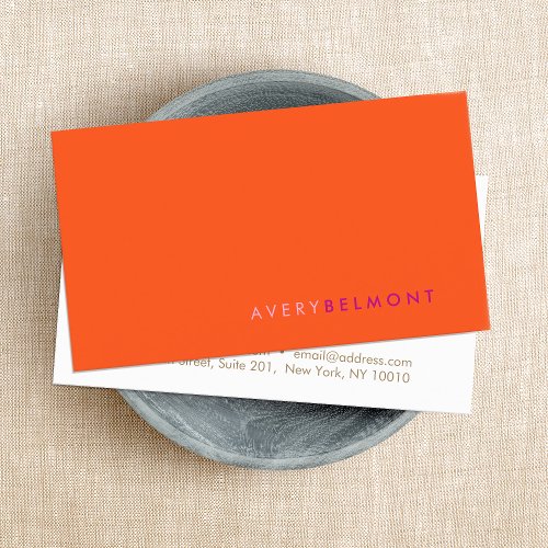 Professional Modern Simple OrangeMinimalist Business Card