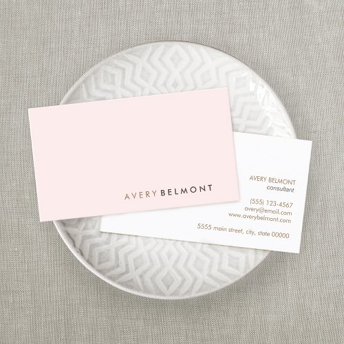 Professional Modern Simple Pink Minimalist Business Card