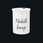 Professional Modern Simple Plain Black & White Beverage Pitcher<br><div class="desc">A simple,  minimalist approach for those looking for a professional design.</div>