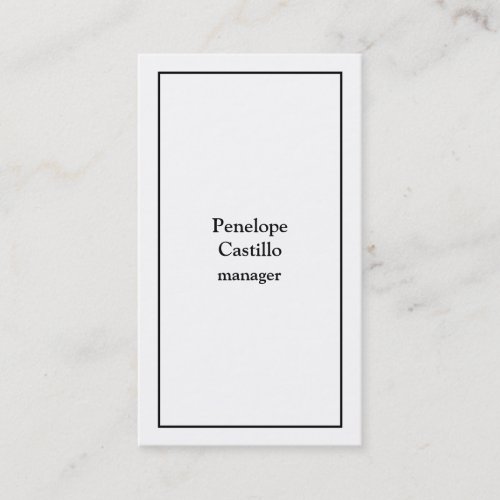 Professional Modern Simple Plain Black  White Business Card