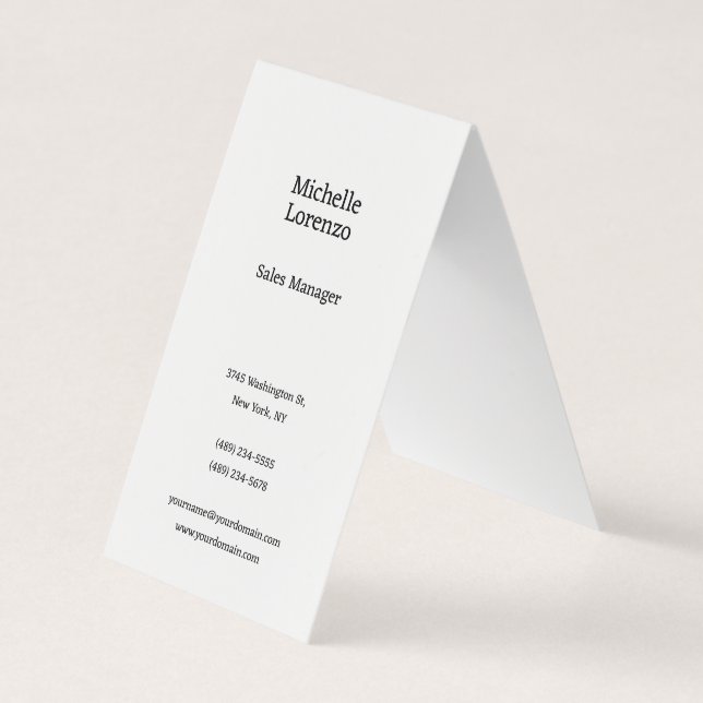 Professional Modern Simple Plain Black & White Business Card (Front)