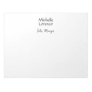 Professional Modern Simple Plain Black & White Notepad