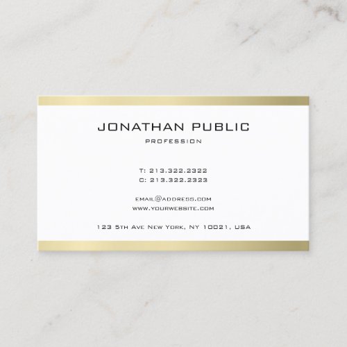 Professional Modern Simple Plain Gold Look Trendy Business Card