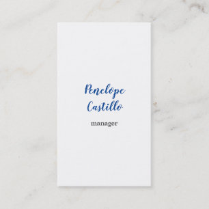 Professional Modern Simple Plain Handwritten Business Card