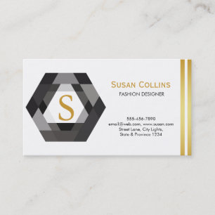 Professional Modern Simple Plain Logo Hexagon Business Card