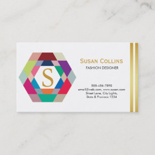 Professional Modern Simple Plain Logo Hexagon Business Card