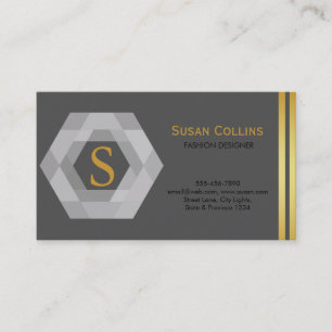 Professional Modern Simple Plain Logo Hexagon Business Card