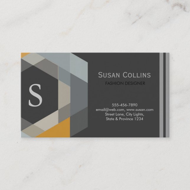 Professional Modern Simple Plain Logo Monogram Business Card (Front)