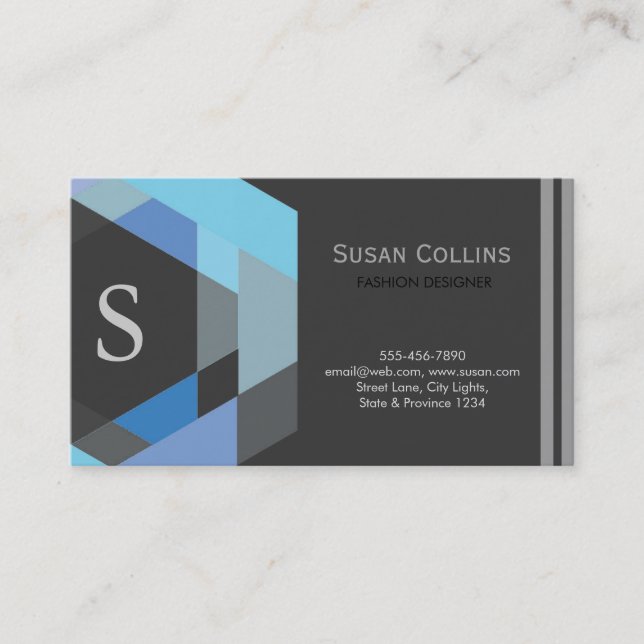 Professional Modern Simple Plain Logo Monogram Business Card (Front)