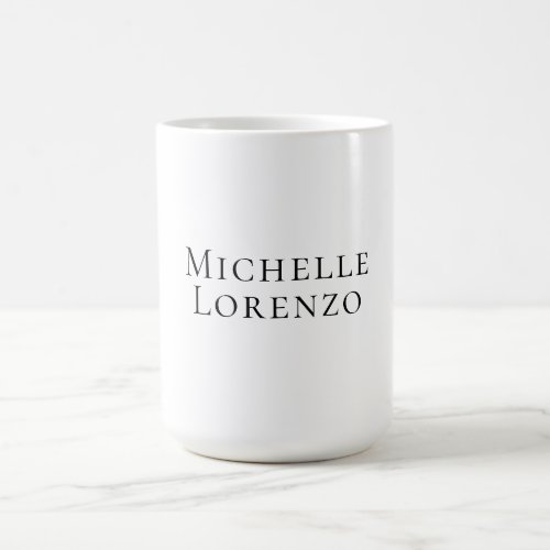 Professional Modern Simple Plain Name Black White Coffee Mug