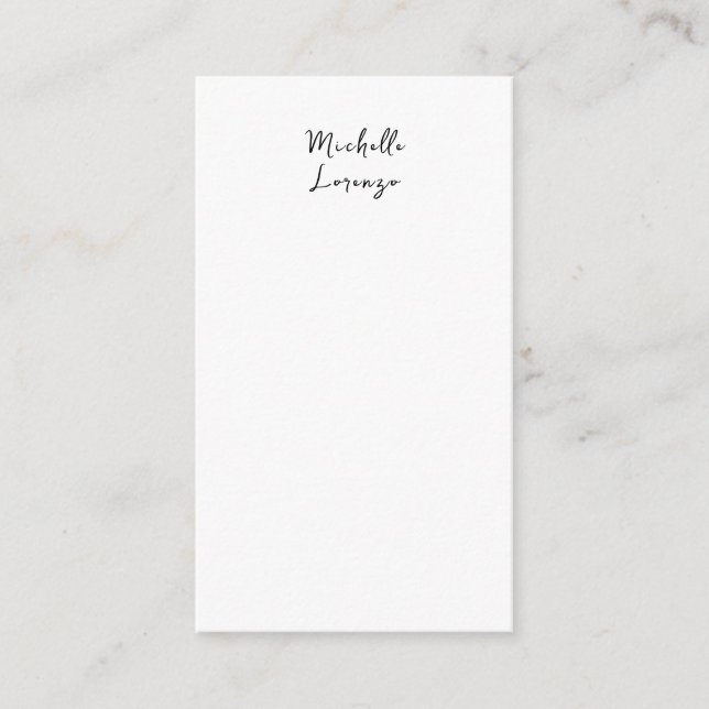 Professional Modern Simple Plain Name Black White Enclosure Card (Front)