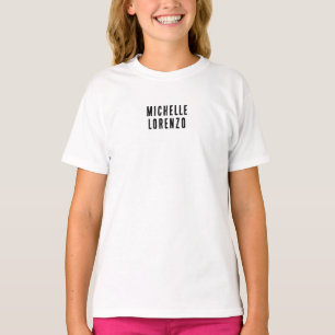 Professional Modern Simple Plain Name Black White T-Shirt