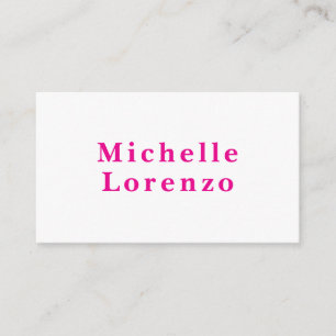 Professional Modern Simple Plain Name Pink & White Enclosure Card