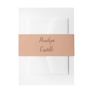 Professional Modern Simple Plain Tumbleweed Color Invitation Belly Band