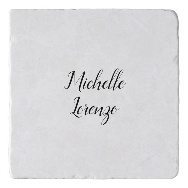 Professional Modern Simple Plain Your Name Trivet (Front)