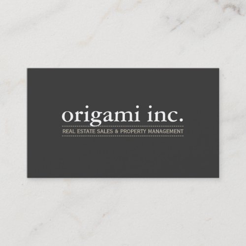 PROFESSIONAL modern simple smart charcoal grey Business Card