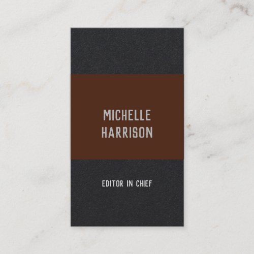 Professional Modern Simple Stylish Black Brown Business Card